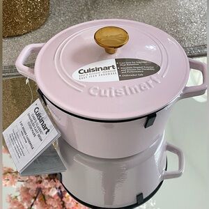 New Cuisinart Pink/ Color Cast Iron Dutch Oven 3QT